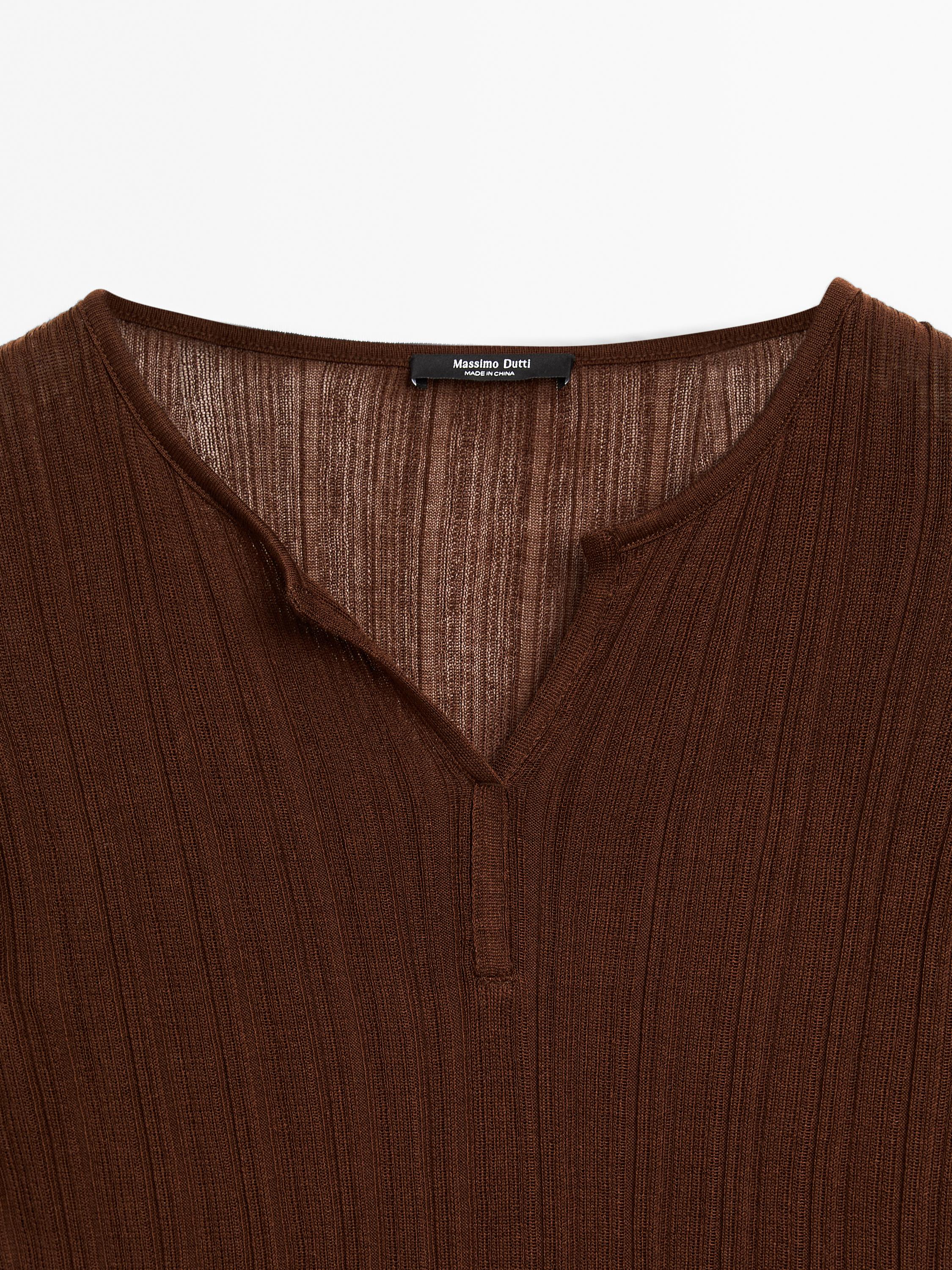 Long sleeve ribbed T-shirt